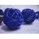 Blue Rattan Ball String Lights